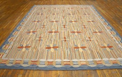 Surprenante combinaison de couleurs Brigth contemporain Tapis crocheté américain fait à la main