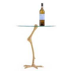 Surreal Brass Bird Leg Drinks Table, in the Manner of Meret Oppenheim.