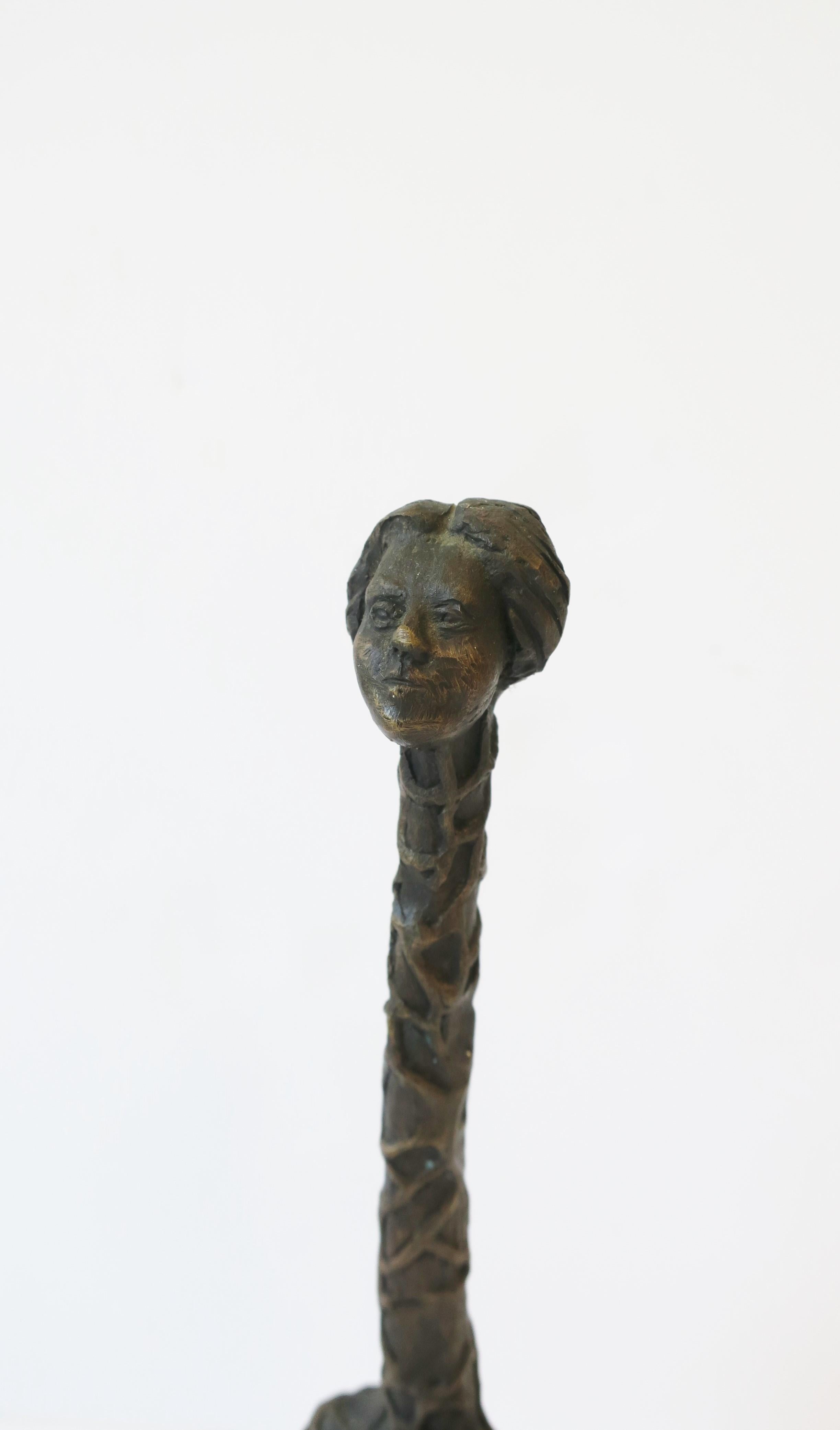 Surrealist Bronze Female Sculpture on Marble Base For Sale 6