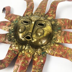 Surreal Brutalist Sun Sculpture in Brass and Bronze by Emaus Benedictine Monks