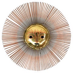 Surreal Brutalist Sun Sculpture in Brass and Bronze by Emaus Benedictine Monks