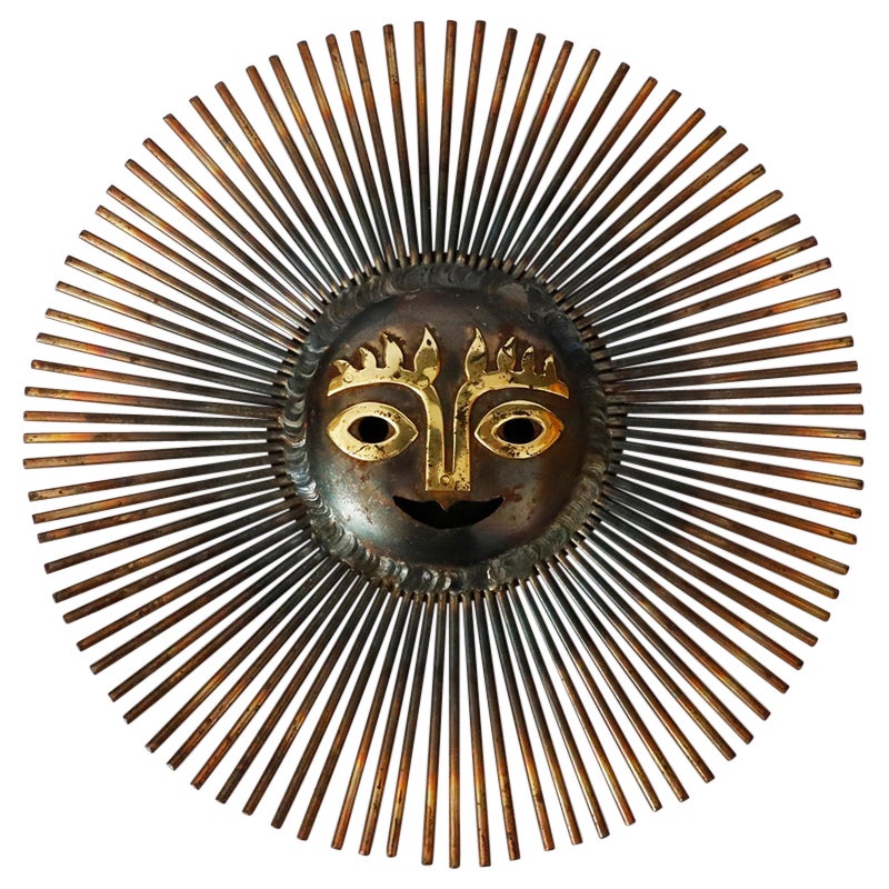 Surreal Brutalist Sun Sculpture in Brass and Bronze by Emaus Benedictine Monks