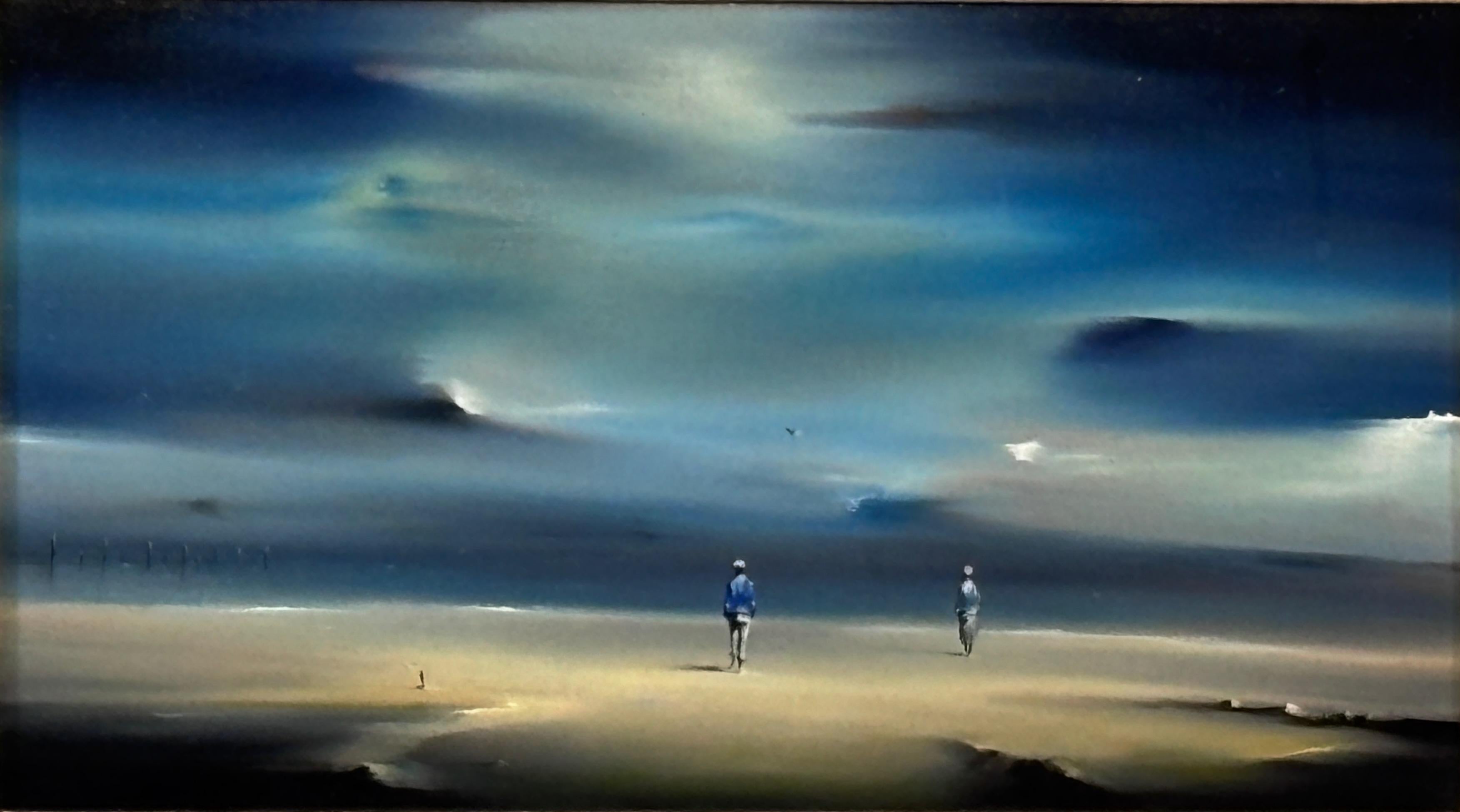 Mid-Century Modern Surreal California Seascape Painting by Robert Watson, 20th Century For Sale