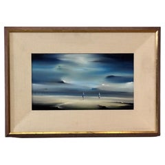 Surreal California Seascape Painting by Robert Watson, 20th Century