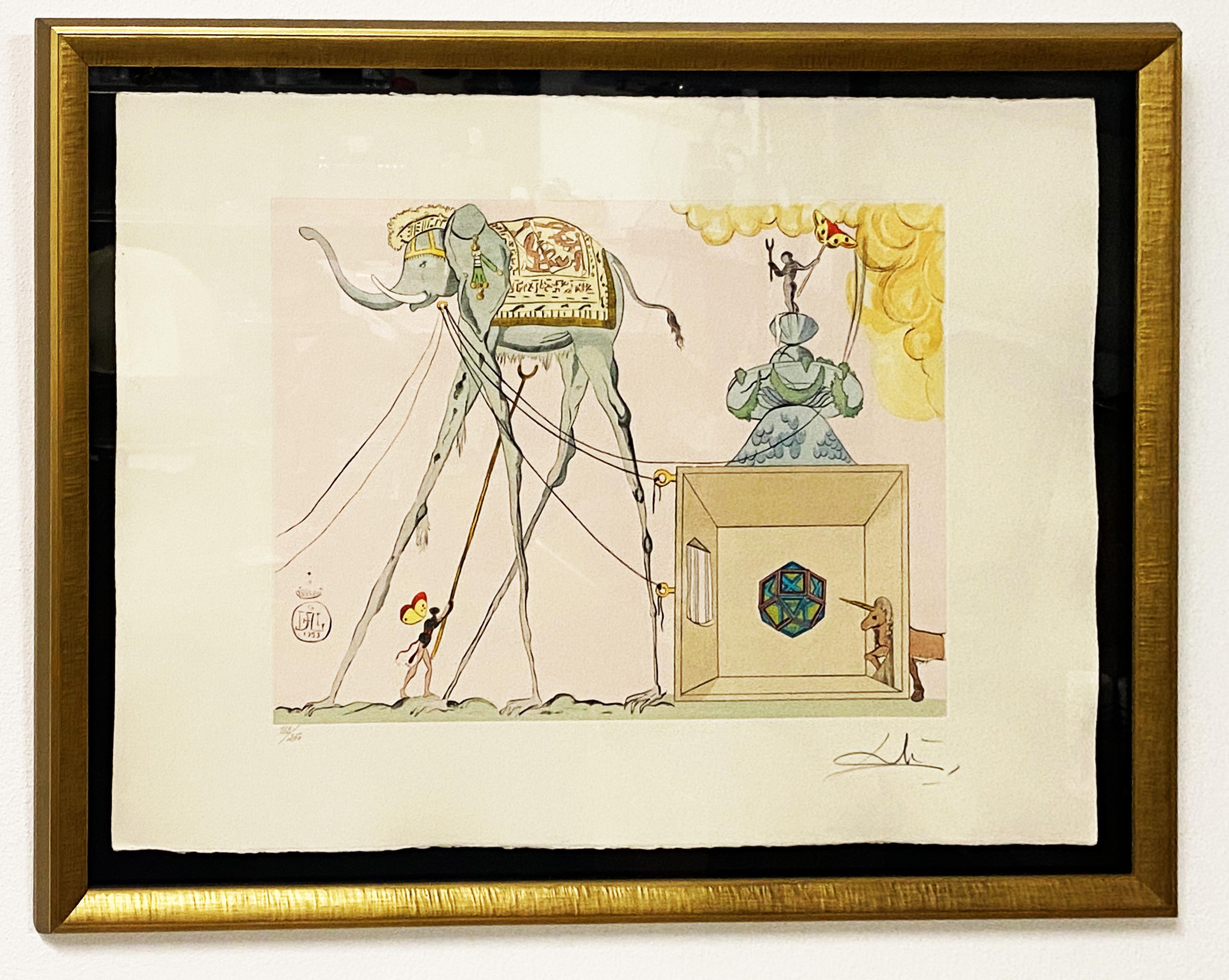 Glass Surreal Etching by Salvador Dali  For Sale