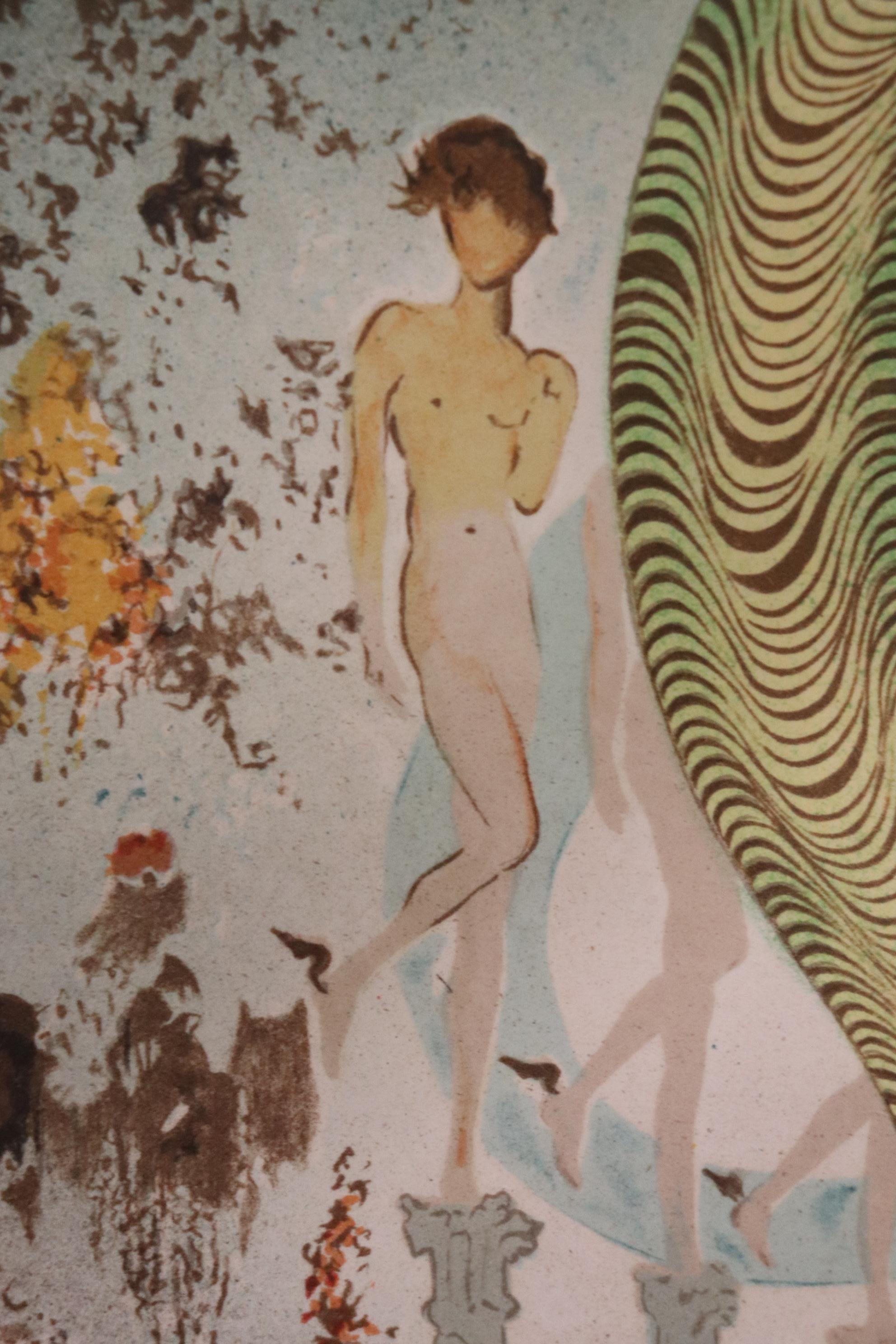 Surreal Figural Signed Print with Nudes 1