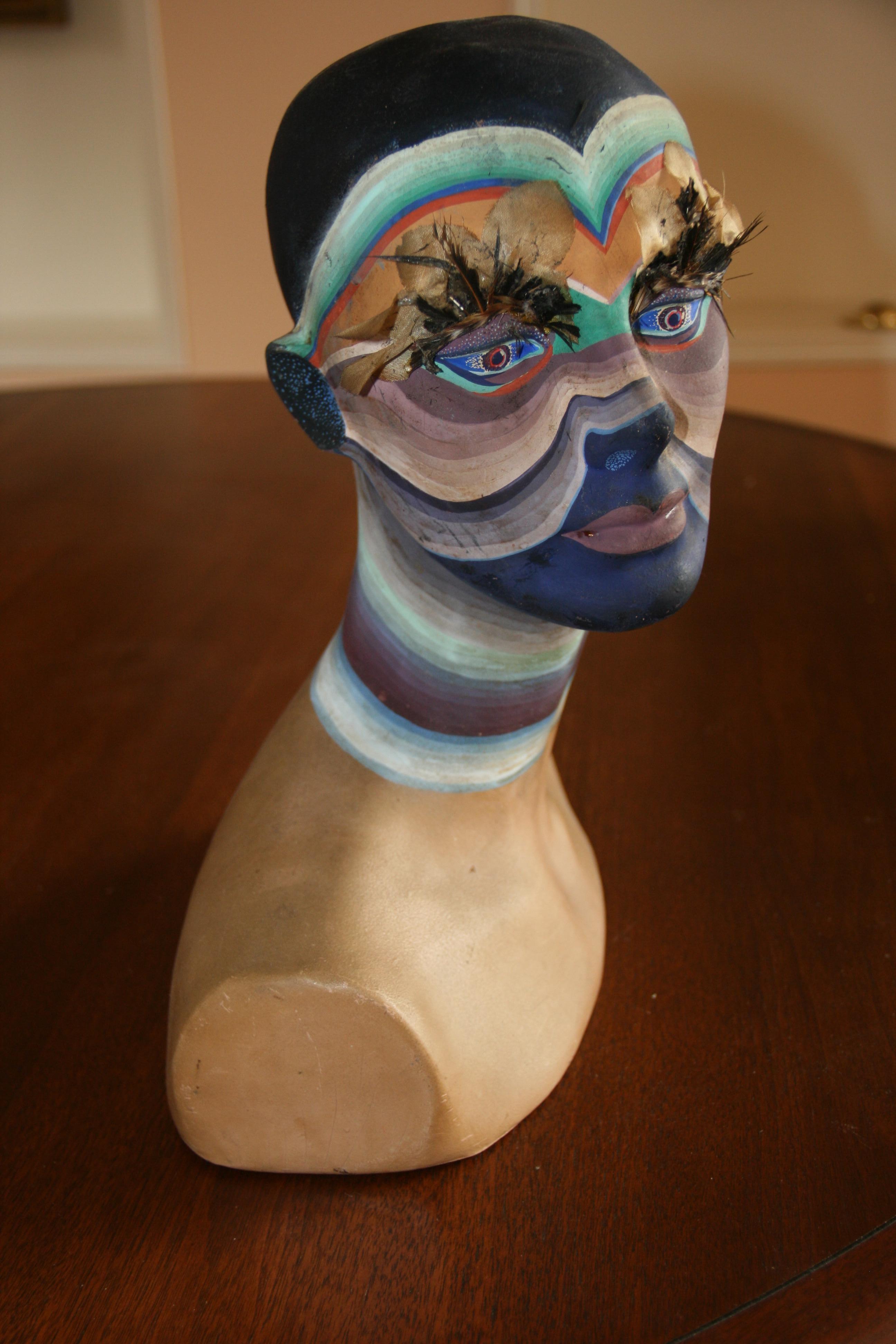 Surreal Hand Painted Deco Sculpture For Sale 1