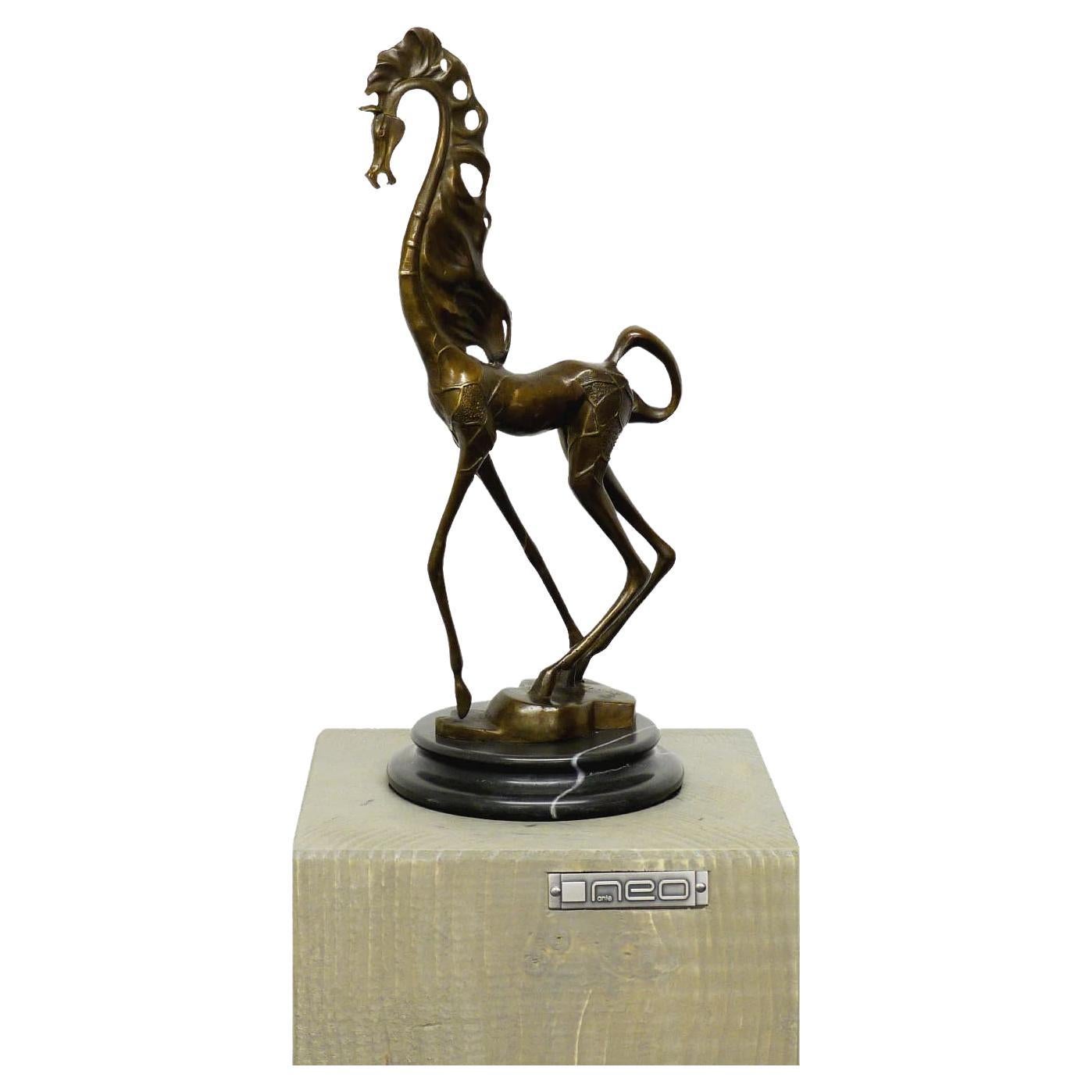 Surreal Horse, Exquisite Bronze Sculpture Inspired by Salvador Dalí