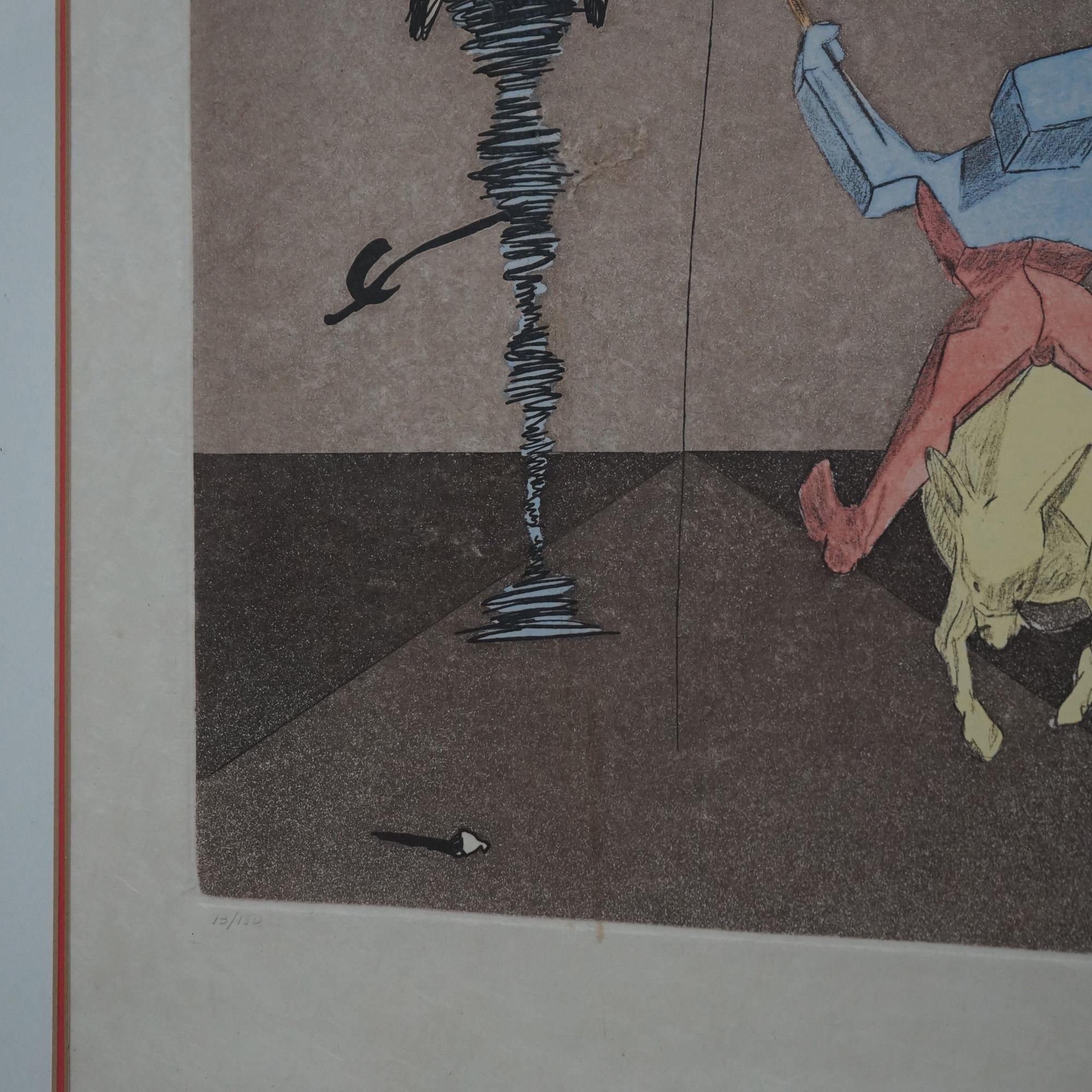 20th Century Surreal Lithograph “Master And Squire” By Salvadore Dali Signed & Numbred c1960