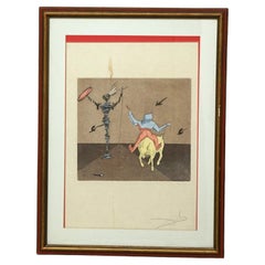 Surreal Lithograph “Master And Squire” By Salvadore Dali Signed & Numbred c1960