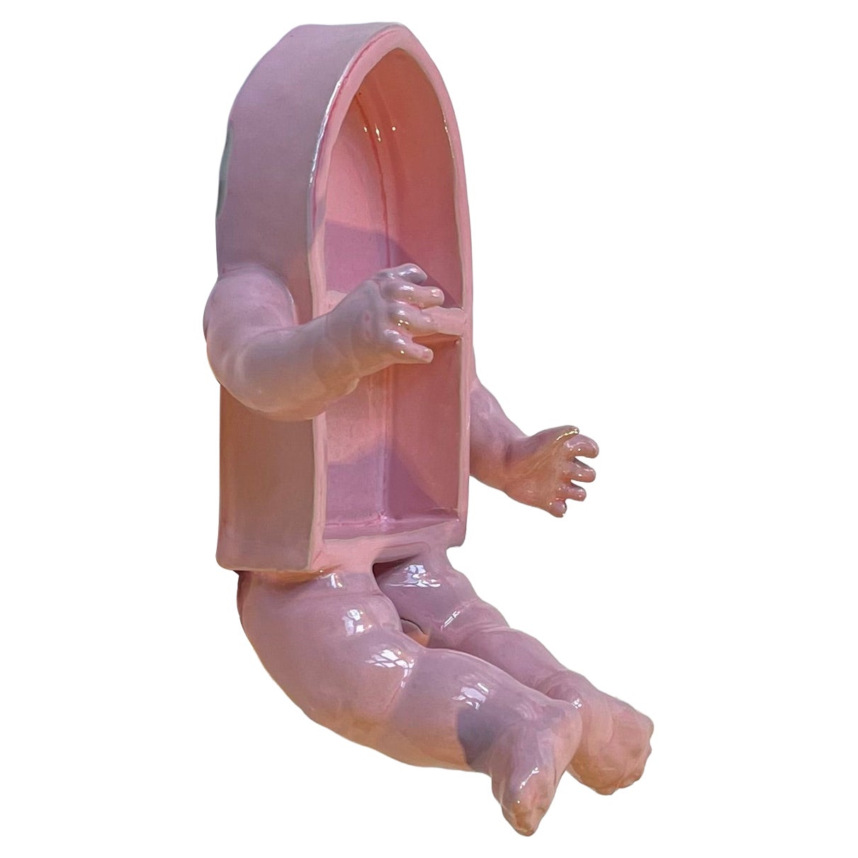 Portaspezie in ceramica Surreal Scandinavian Baby Body con smalto rosa in vendita