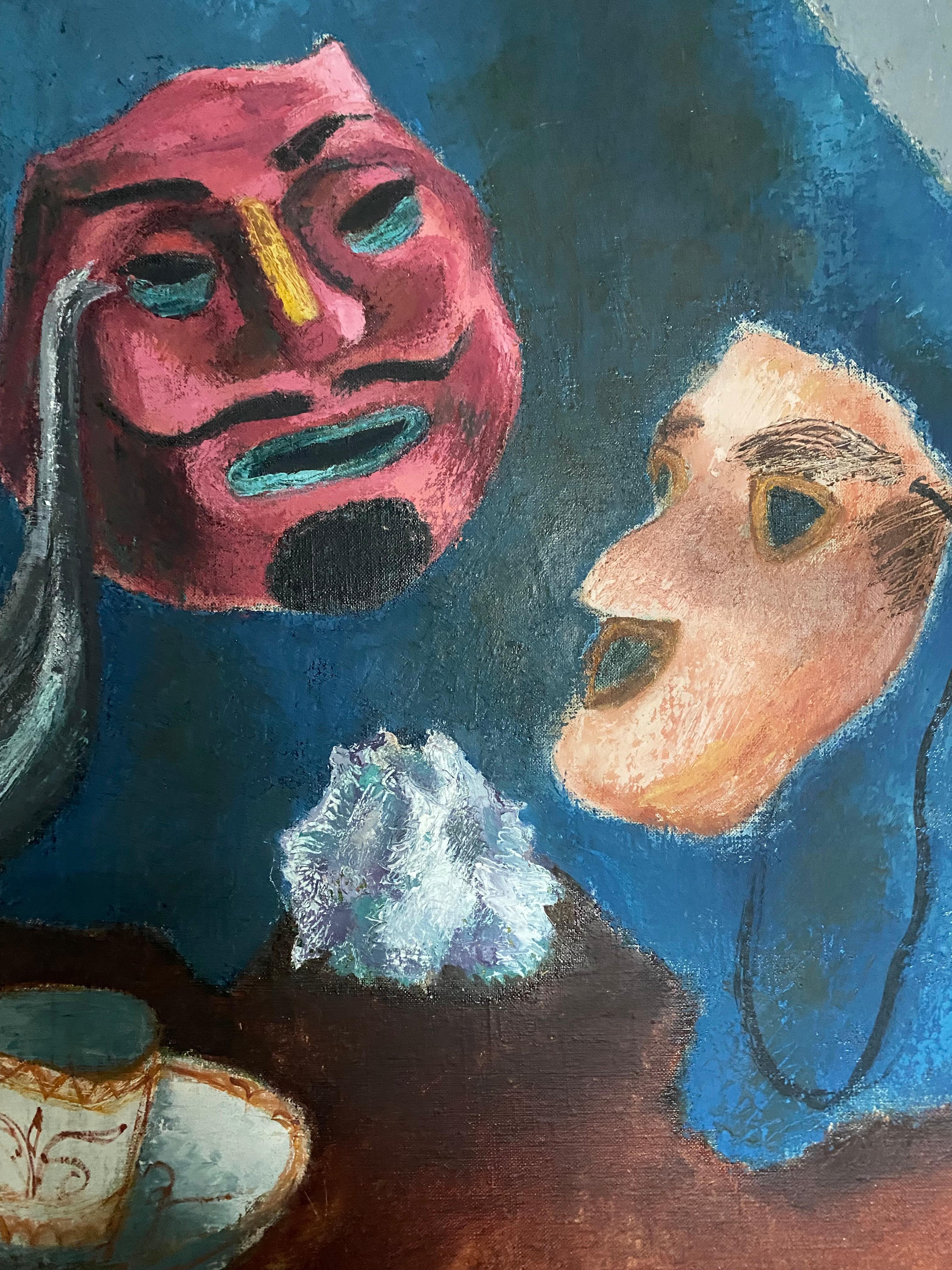 Surreal Tablescape Virginia Wylie moderno Abstracto mediados de siglo East Hamptons Estadounidense en venta