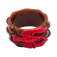 Surreal Vintage Lobster Bakelite Bangle c.1950-60