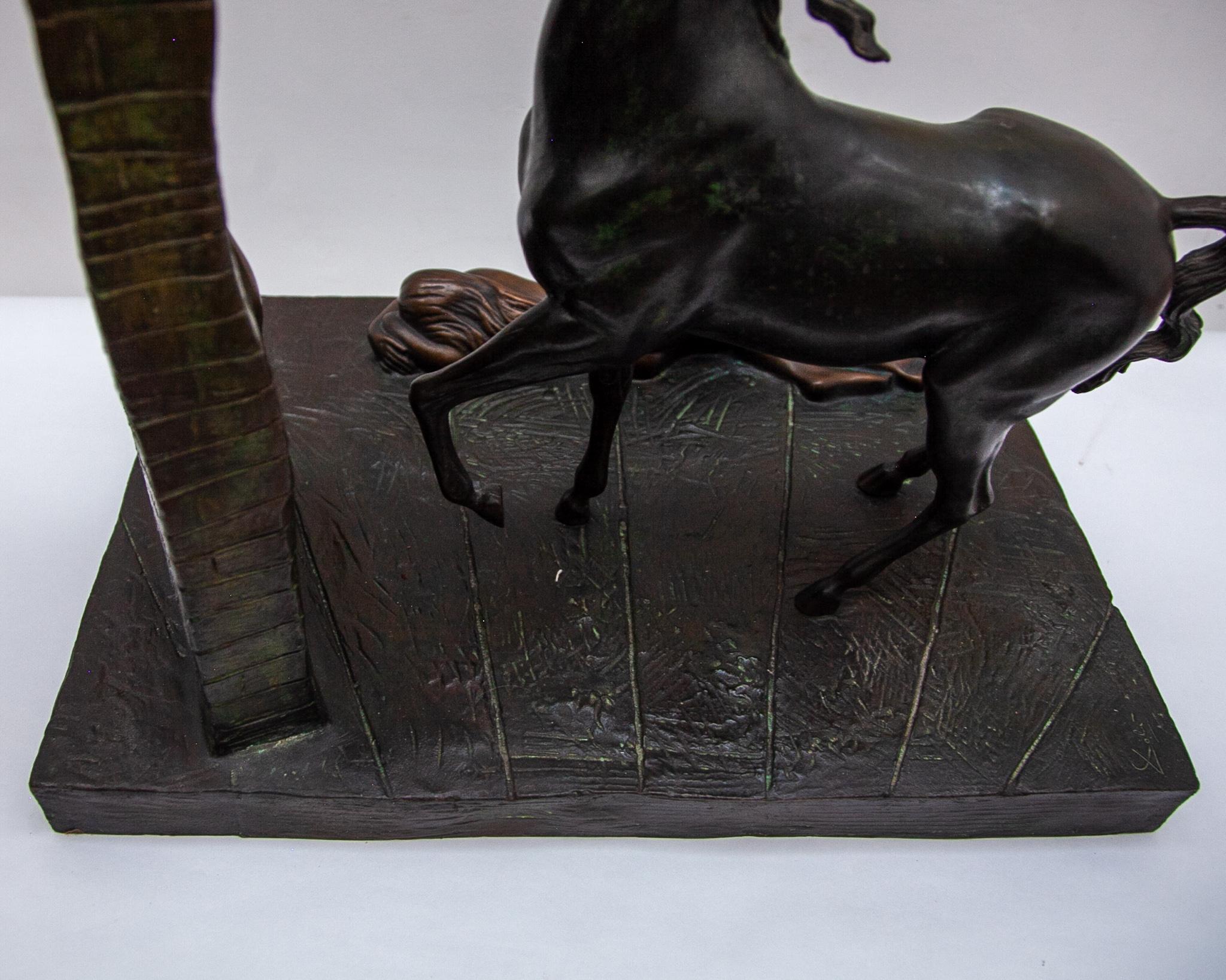Surrealism Bronze Sculpture Unicorn by Dali 1984 6