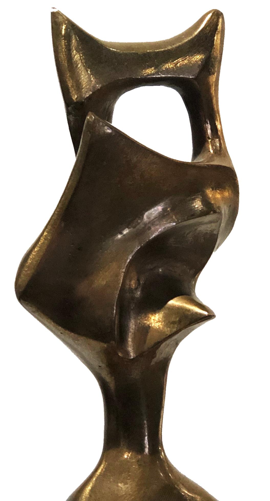 Mid-Century Modern Surrealist Abstract Bronze Sculpture in Manner of Wifredo Lam, ca. 1950's-60's For Sale
