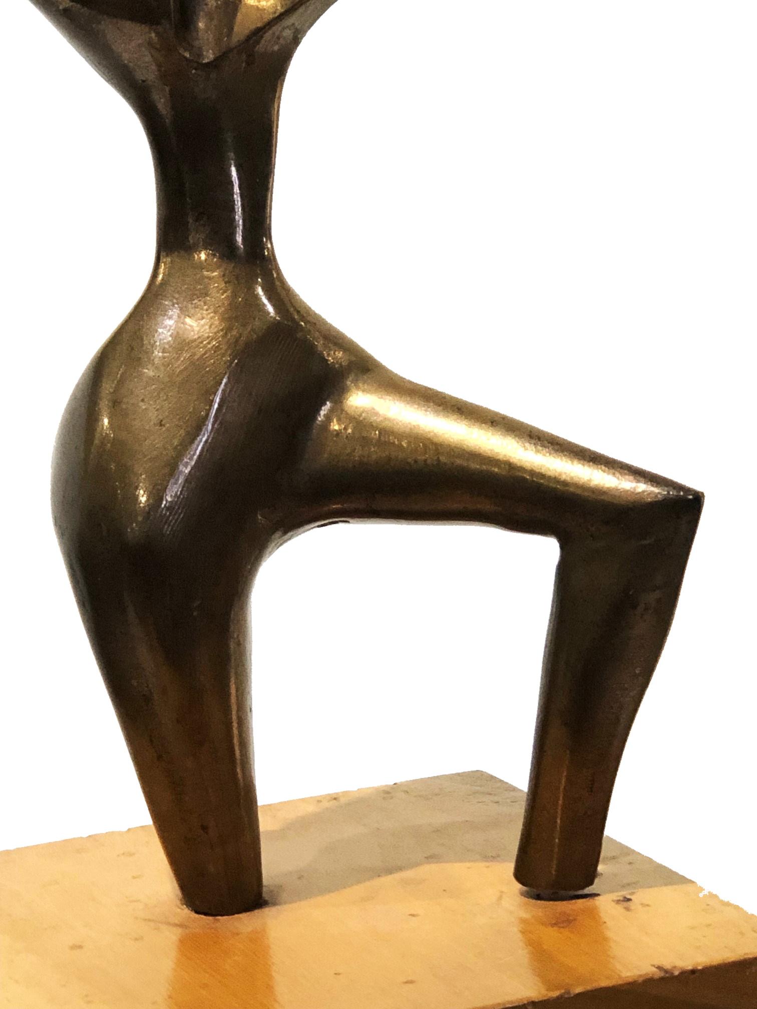 American Surrealist Abstract Bronze Sculpture in Manner of Wifredo Lam, ca. 1950's-60's For Sale