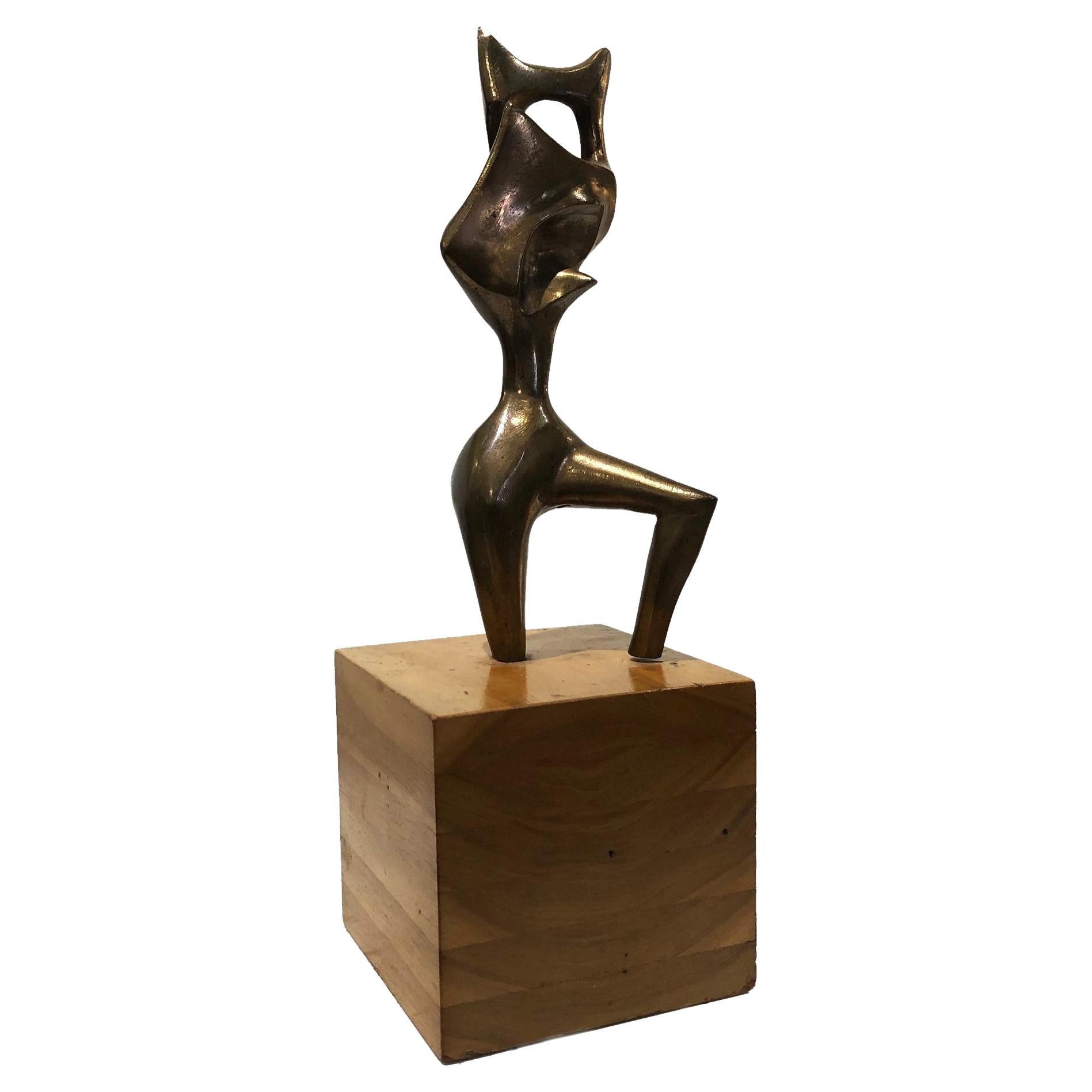 Surrealist Abstract Bronze Sculpture in Manner of Wifredo Lam, ca. 1950's-60's For Sale