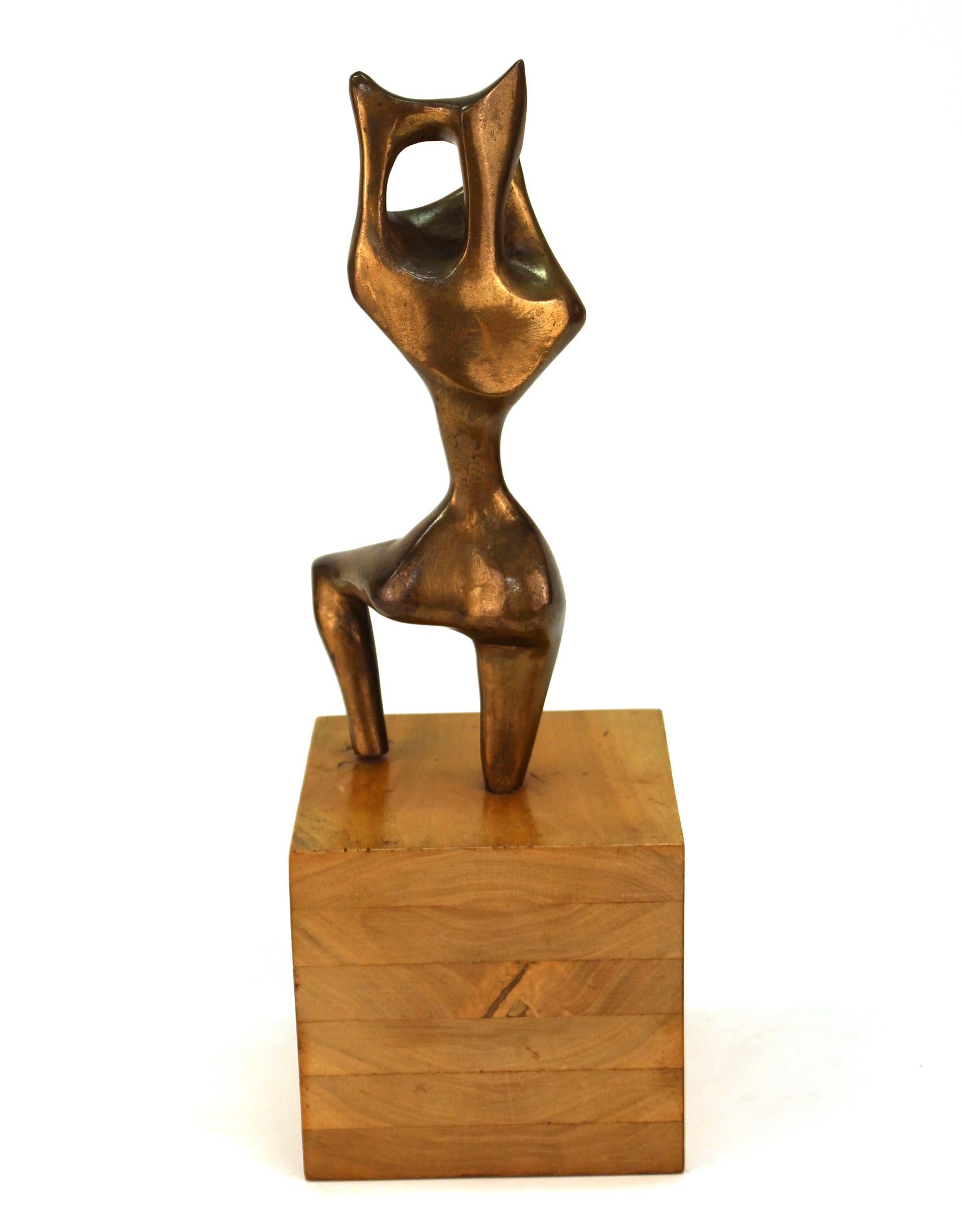 Modern Surrealist Abstract Patinated Bronze Sculpture in Manner of Wifredo Lam For Sale