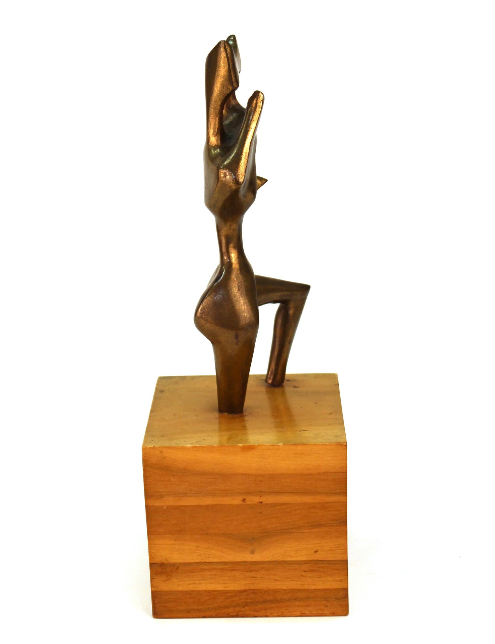 American Surrealist Abstract Patinated Bronze Sculpture in Manner of Wifredo Lam For Sale