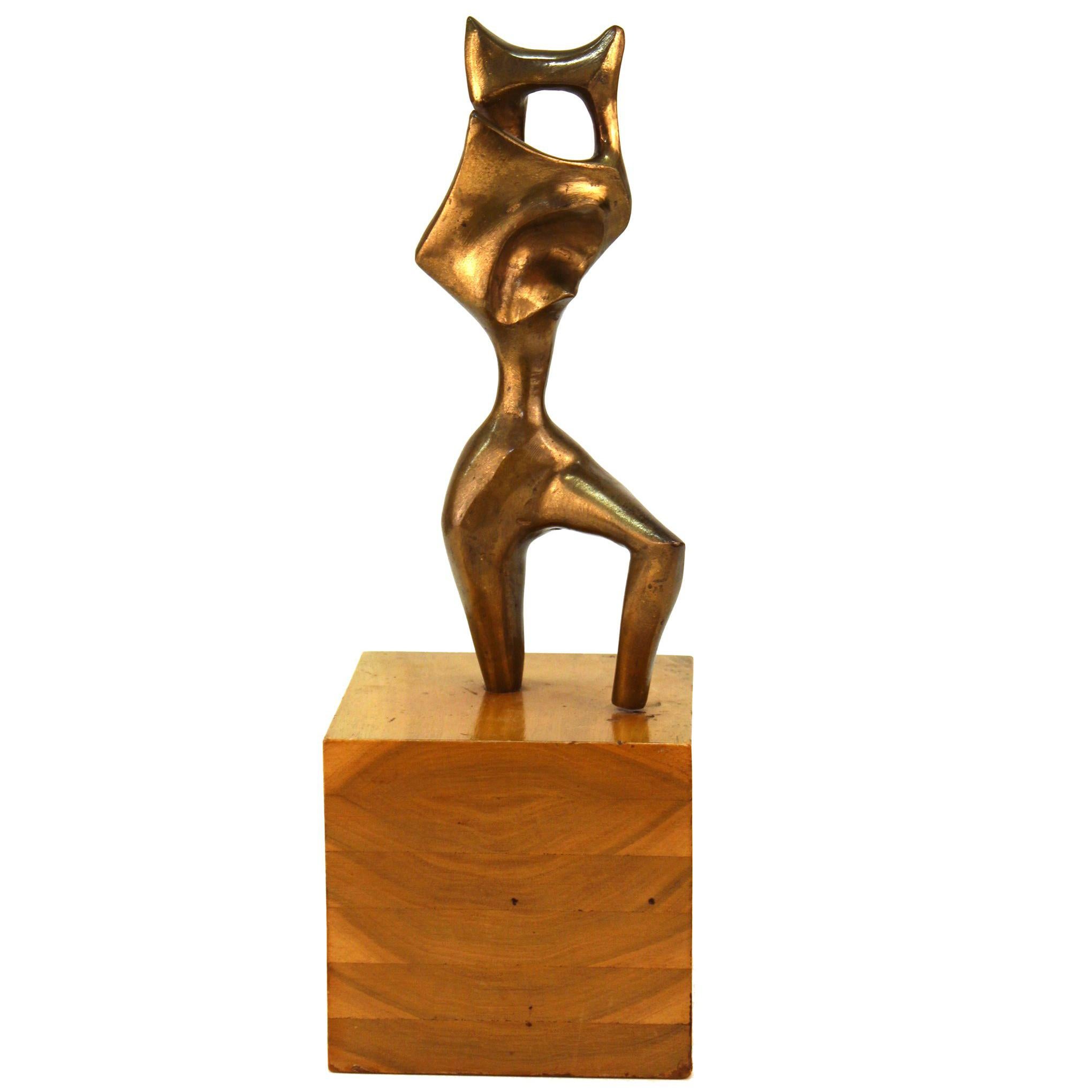 Surrealist Abstract Patinated Bronze Sculpture in Manner of Wifredo Lam For Sale