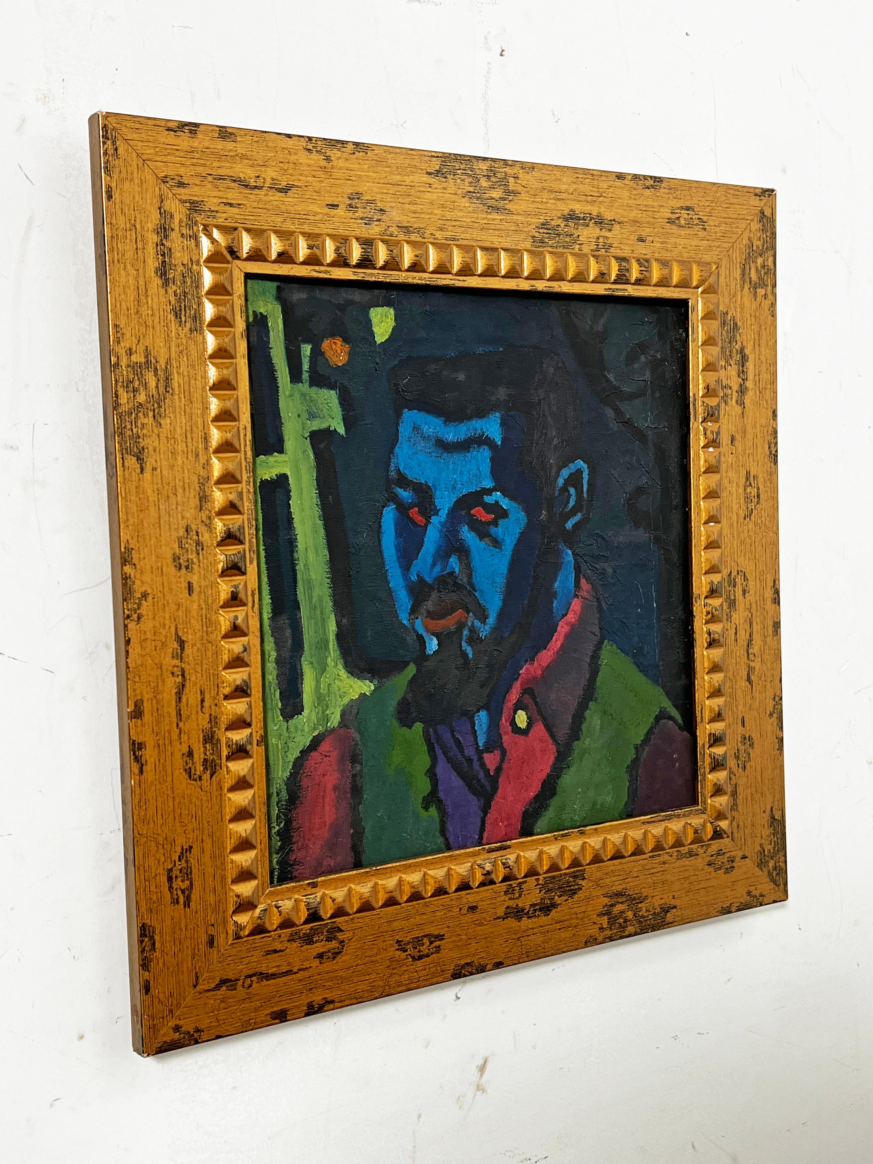 Mid-Century Modern Surrealist African American Self-Portrait by Harry Leopold D. 1943 For Sale