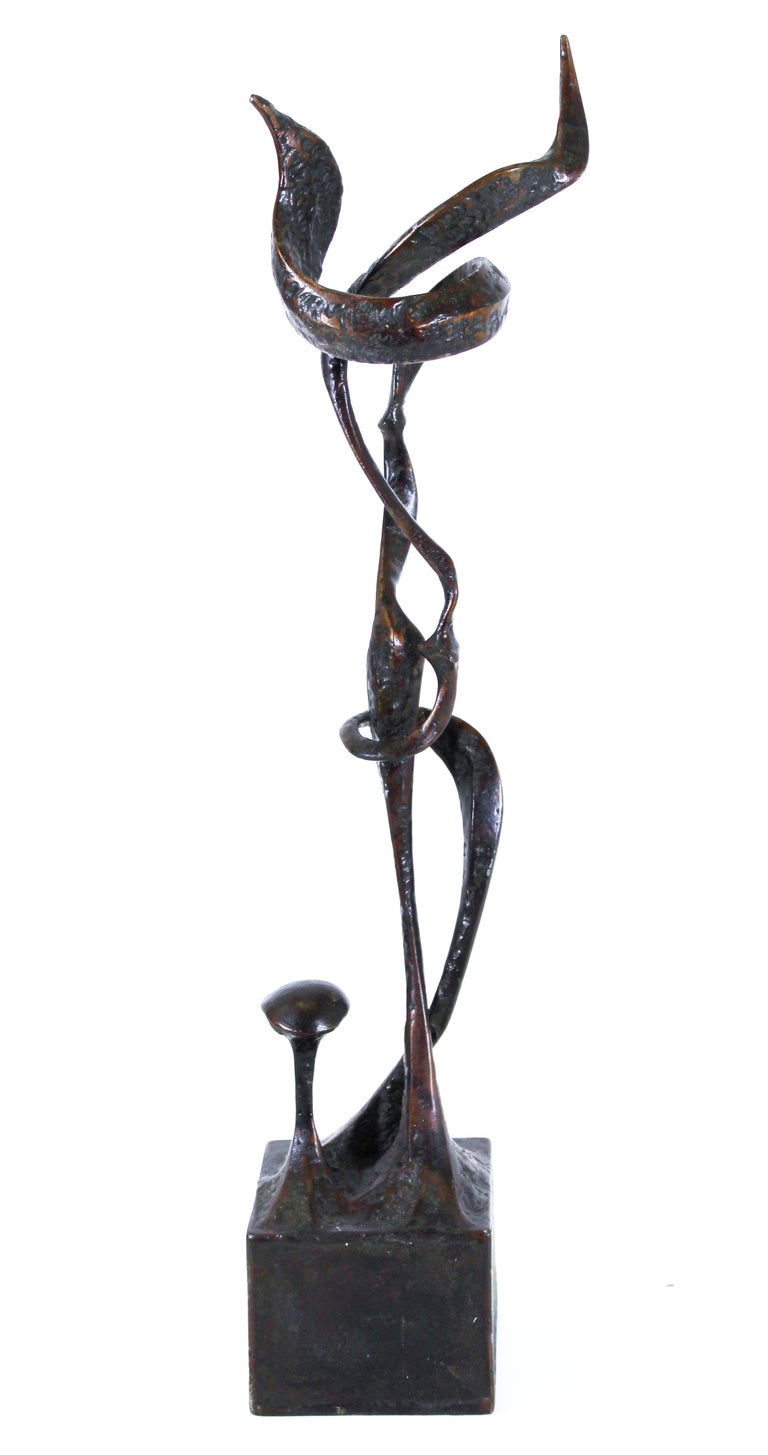 Surrealist Alien Plant Sculpture in Welded Bronze For Sale at 1stDibs