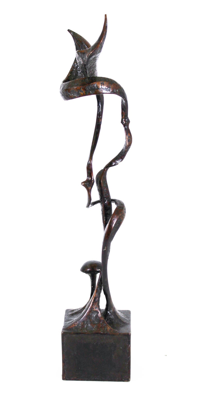 Surrealist Alien Plant Sculpture in Welded Bronze For Sale at 1stDibs