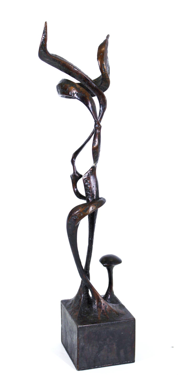 Surrealist Alien Plant Sculpture in Welded Bronze For Sale at 1stDibs
