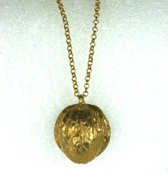 Surrealist Art Walnut Pendant