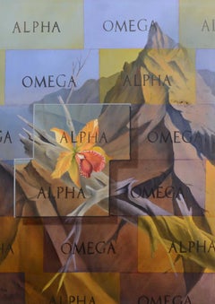 Surrealist Artwork Oil on Canvas by British Artist John Voss "The Word"