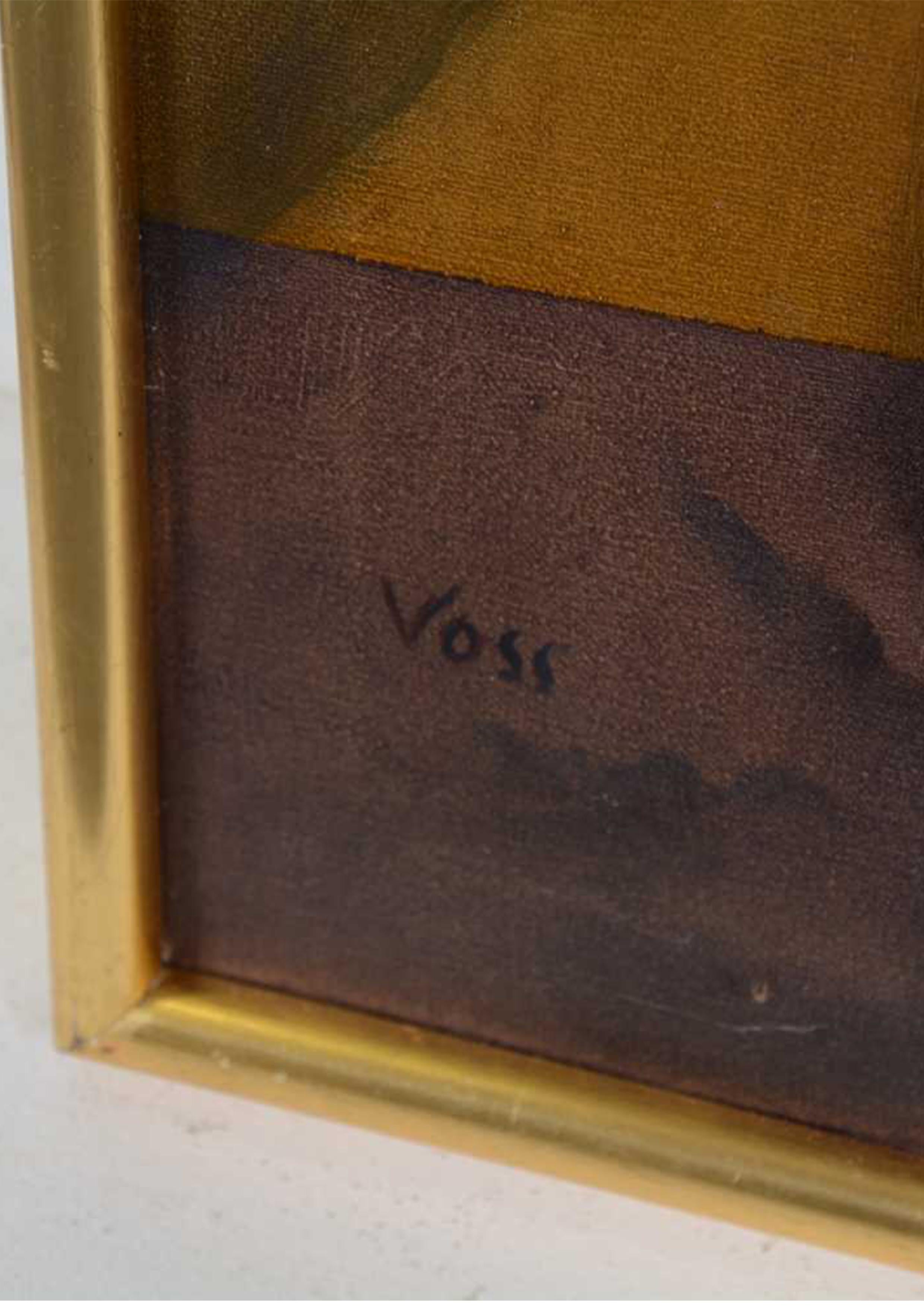 Futuriste Œuvre d'art surréaliste, huile sur toile de l'artiste britannique John Voss « The Word ». en vente