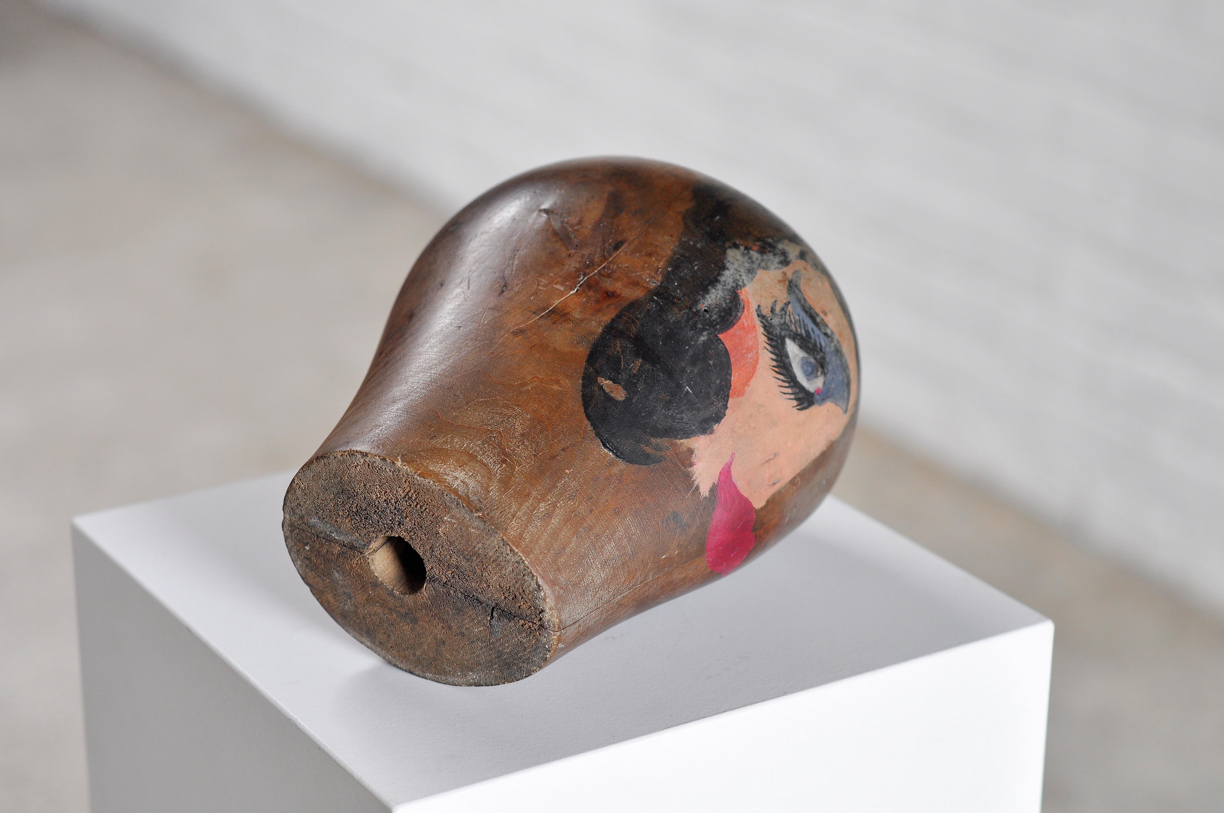 Surrealist Bauhaus Wooden Head Sculpture, 1920's For Sale 7