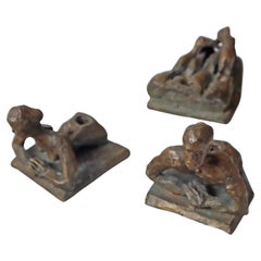 Surrealist bronze sculpture act of female and male signed candle holders , 1980