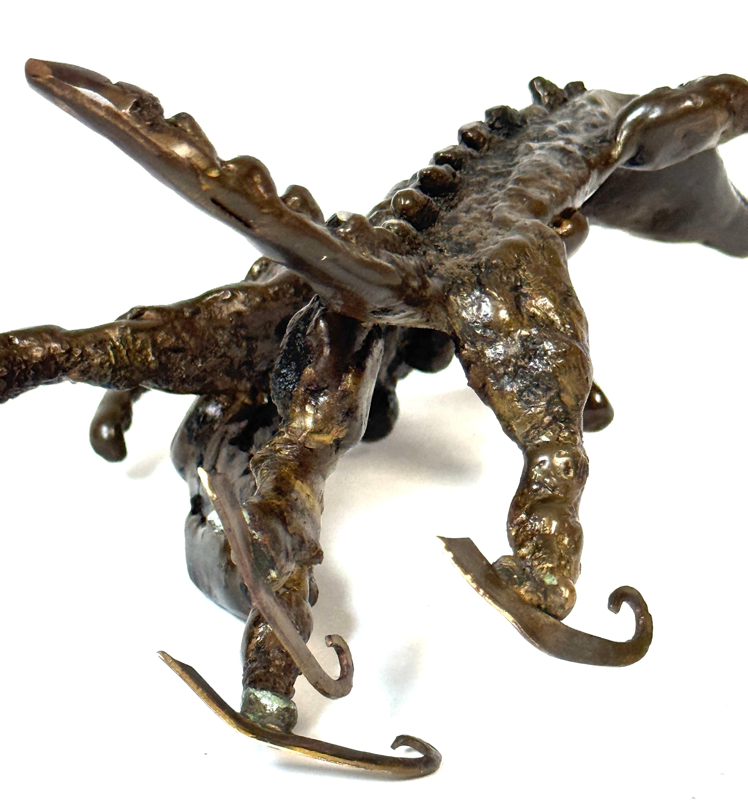 Surrealist Bronze Sculpture of a Woman and Alligator on Skates For Sale 11