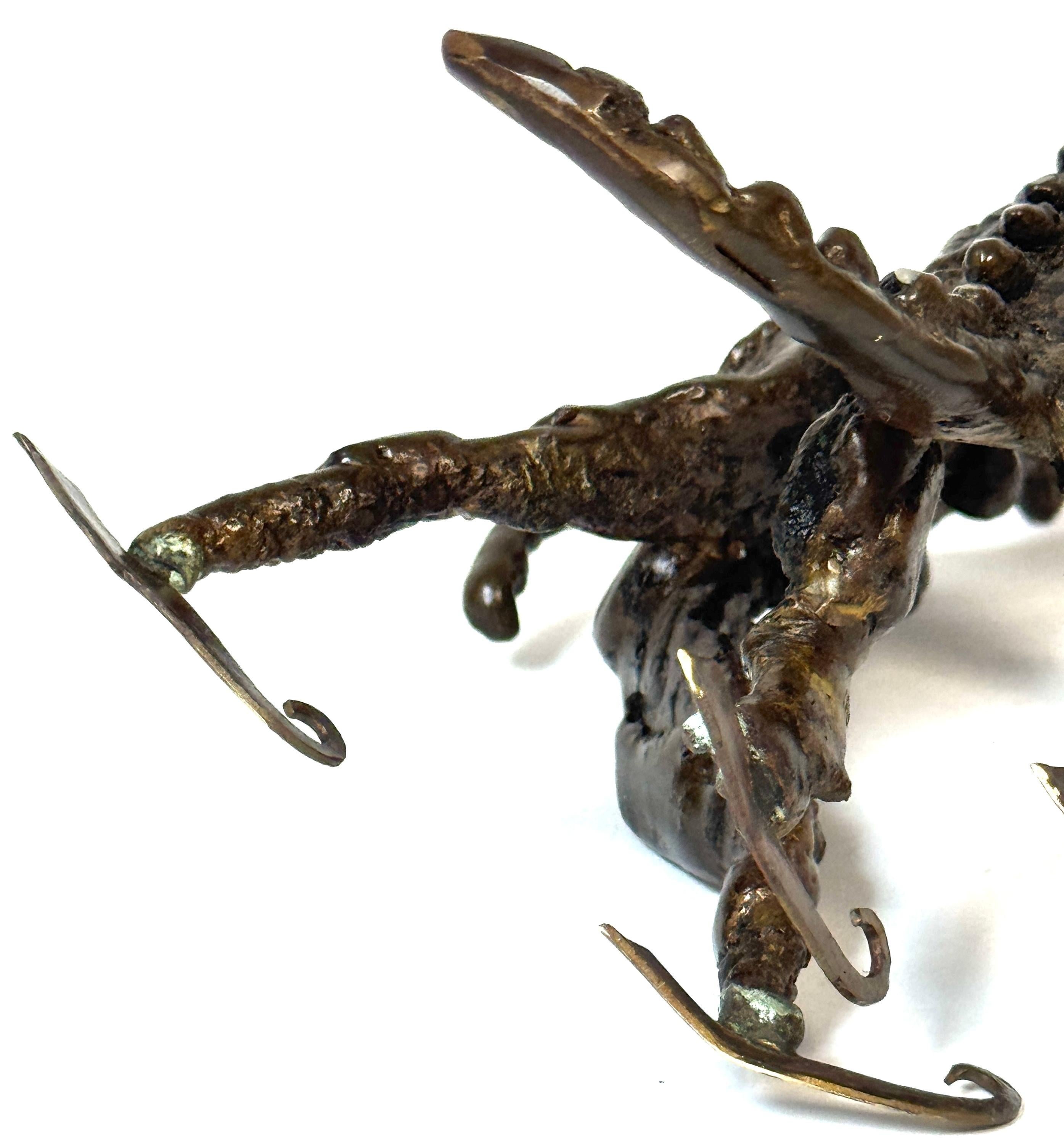 Surrealist Bronze Sculpture of a Woman and Alligator on Skates For Sale 12