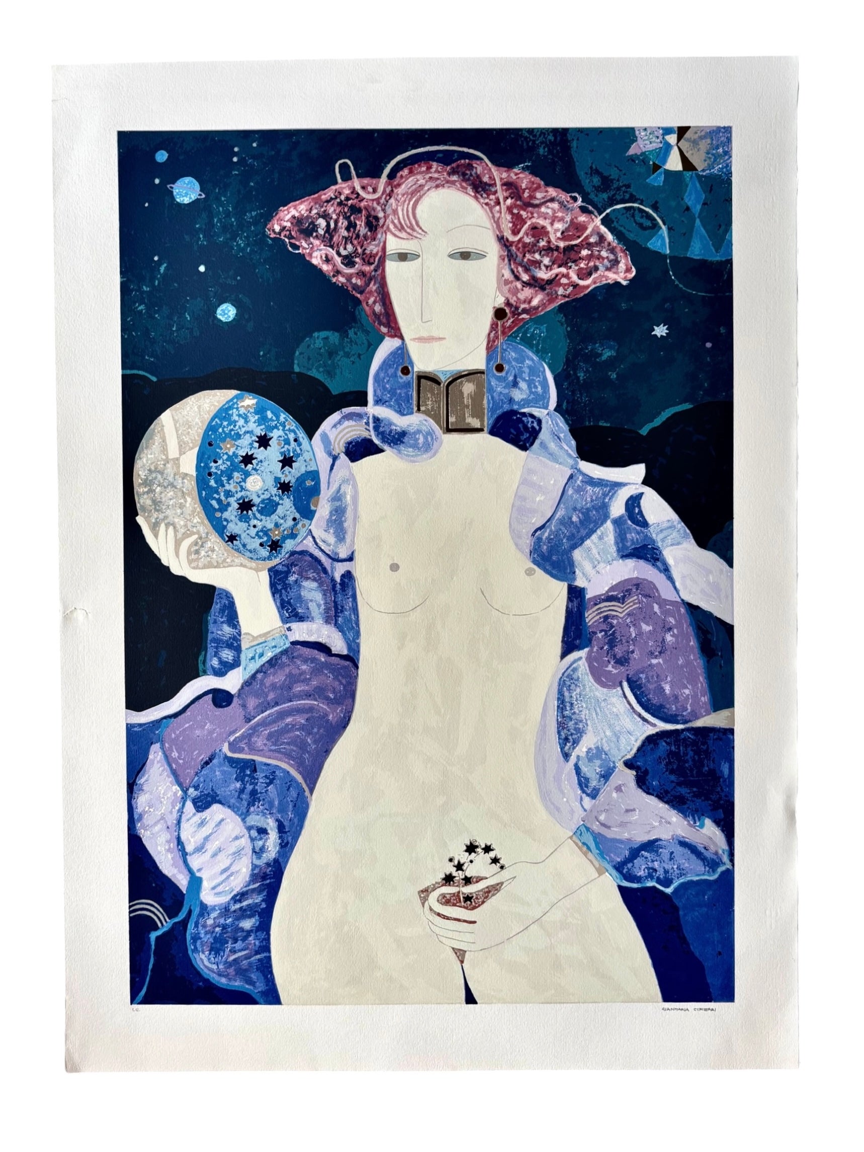 Surrealist Color Serigraph by Gian Maria Ciferri, Italy 1970s