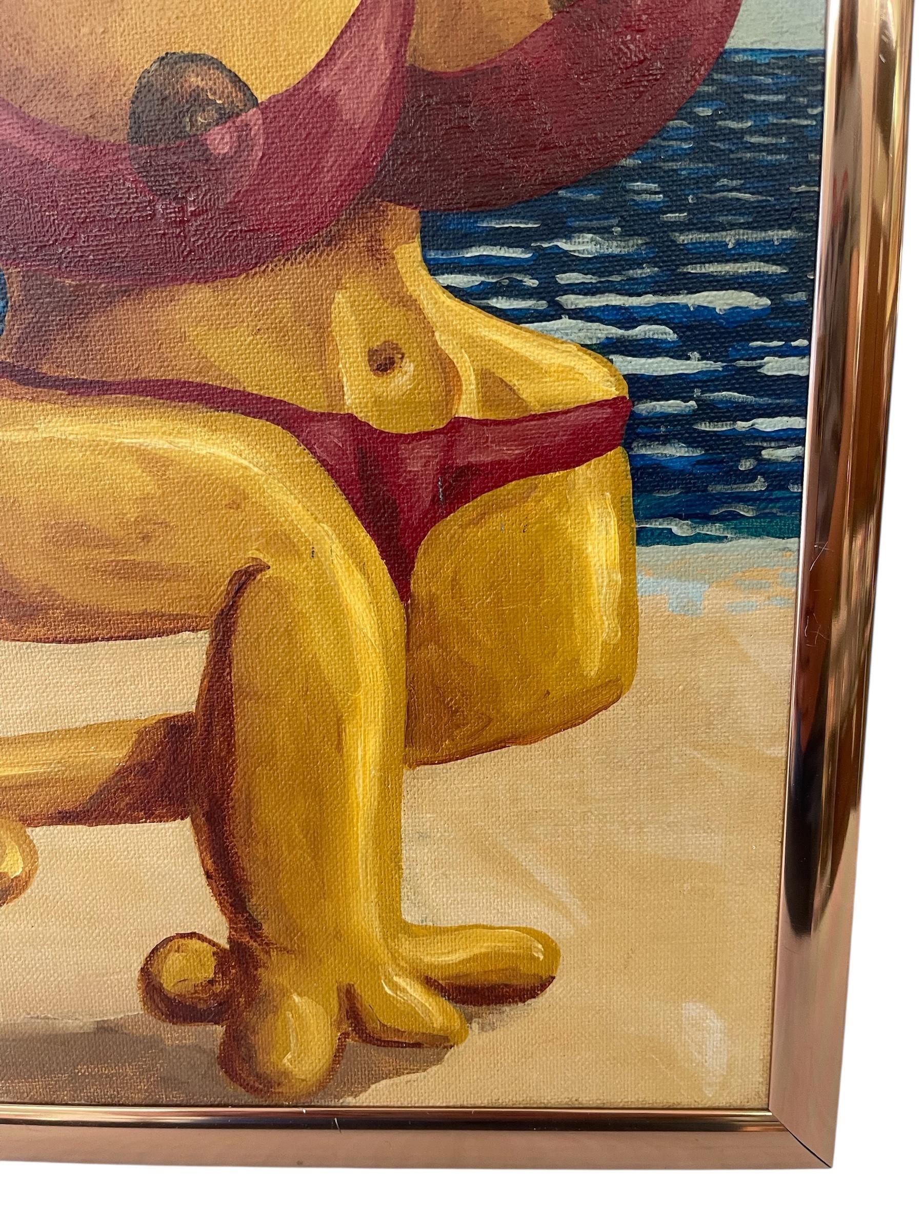 Surrealist Figurative Beach Scene Painting by H. Nordeman, 1994 For Sale 2