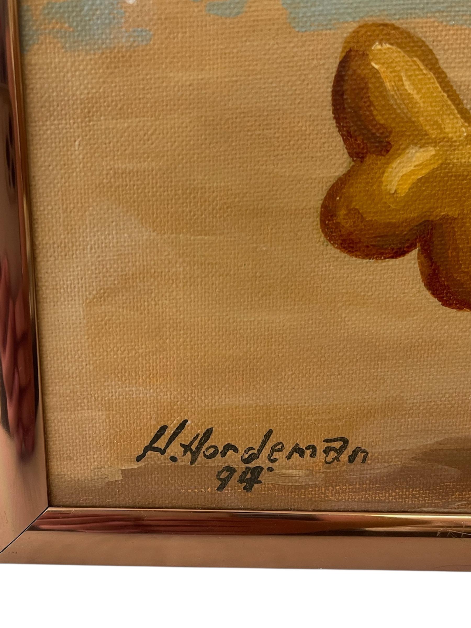 Surrealist Figurative Beach Scene Painting by H. Nordeman, 1994 For Sale 3