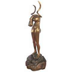 Surrealist Figurative Bronze Signed Zuñiga and Dated, 1977