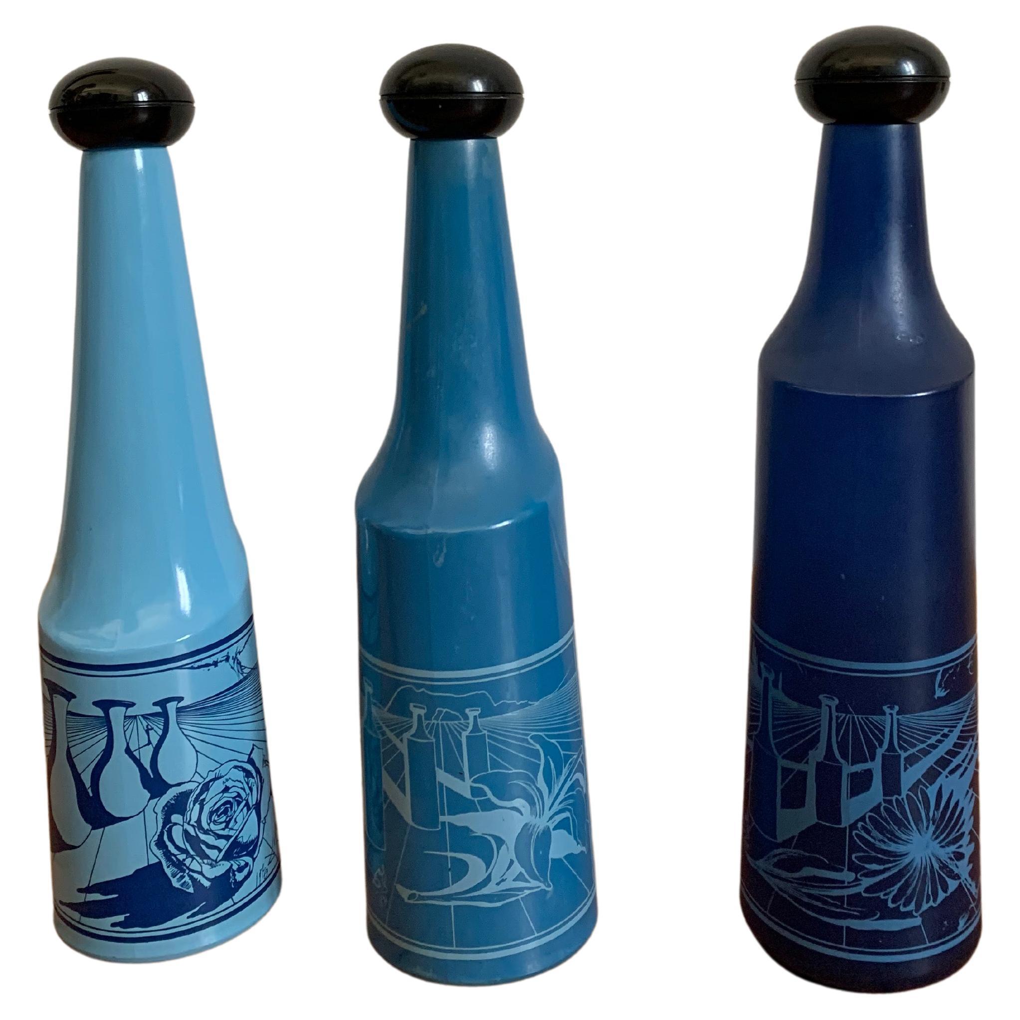 Surrealist Glass Bottles by Salvador Dali for Rosso Antico, 1970s, Set of 3