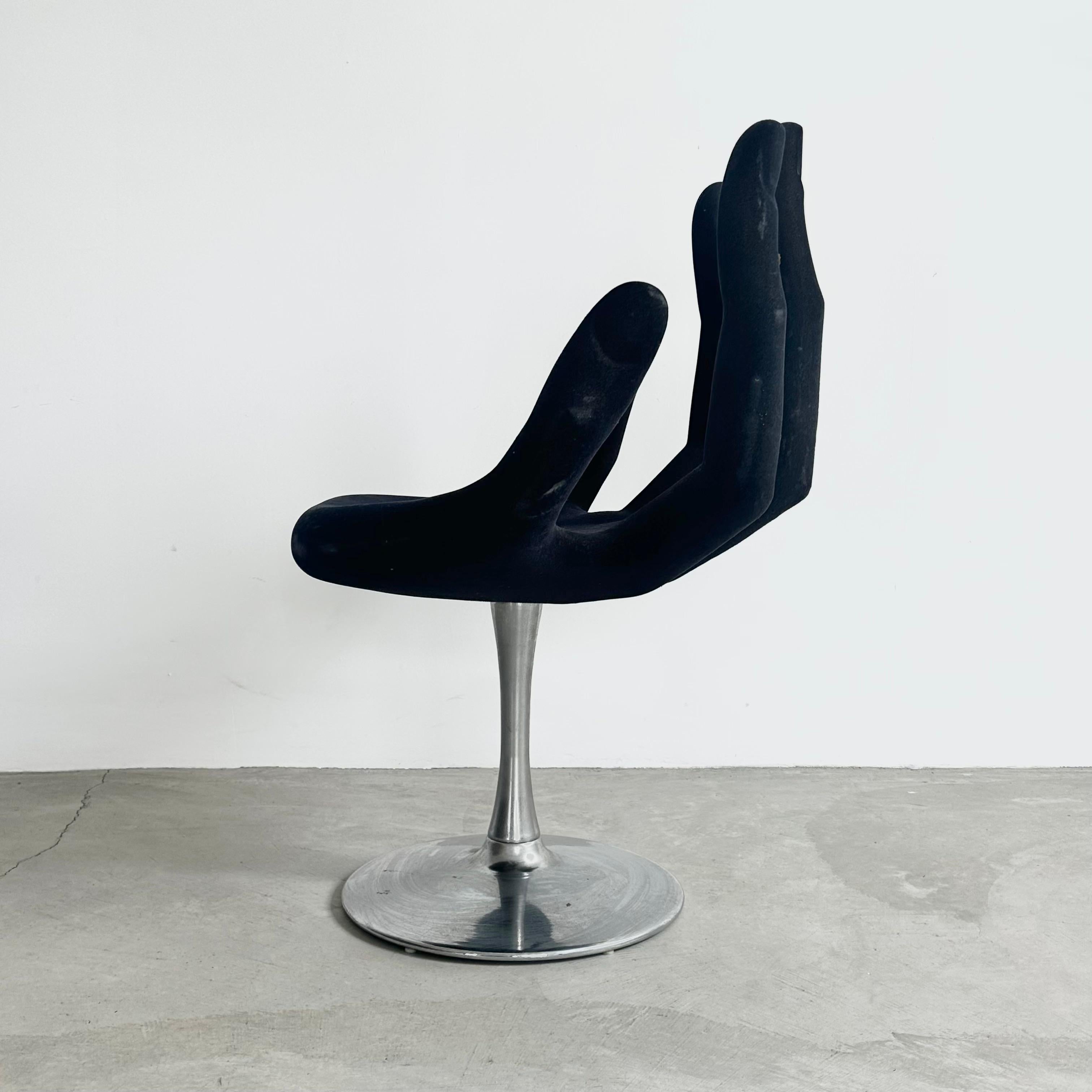 Velvet Surrealist Hand Chair, 1970s USA For Sale