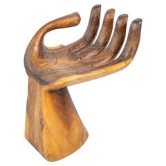 Surrealist Hand Chair in Style of Pedro Friedberg, Exotic Hardwood, 1970s Mexico