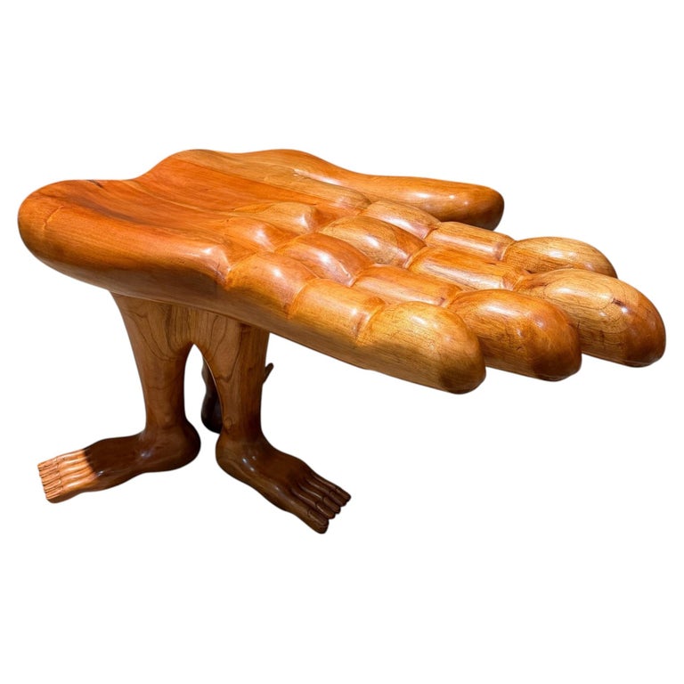 Surrealist Hand-Foot Occasional Table in Mahogany by Pedro Friedeberg