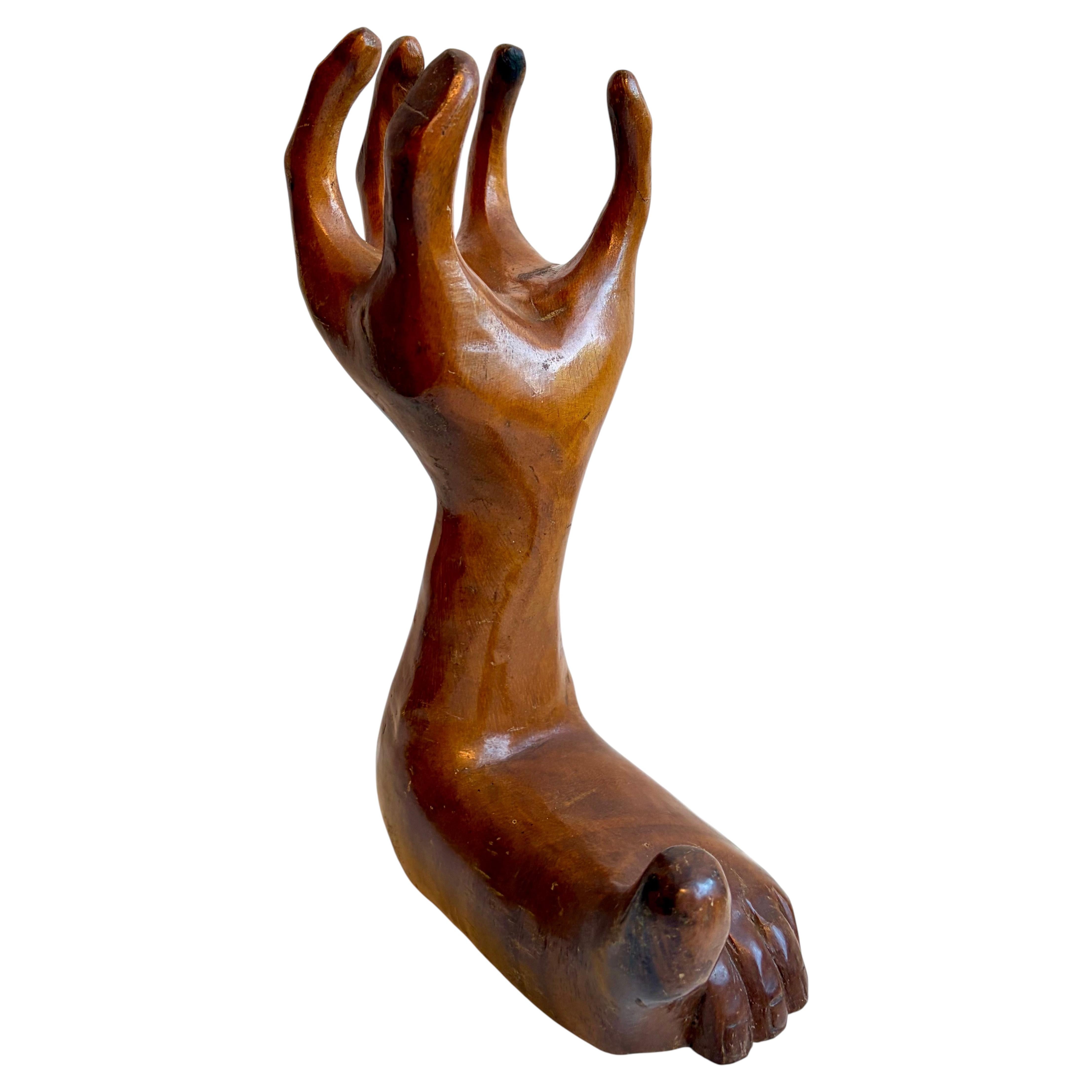 Surrealist Hand Foot Sculpture in the Style of Pedro Friedeberg, 1960's For Sale