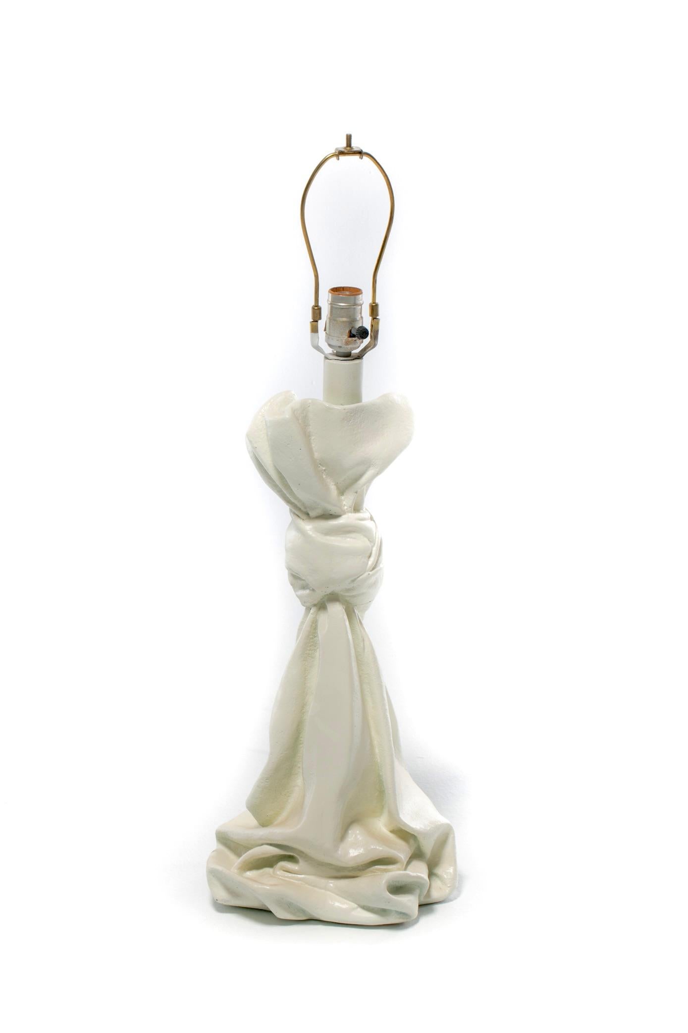 Lampada surrealista in gesso con tessuto annodato in stile John Dickinson c.C. anni '70 in vendita 5