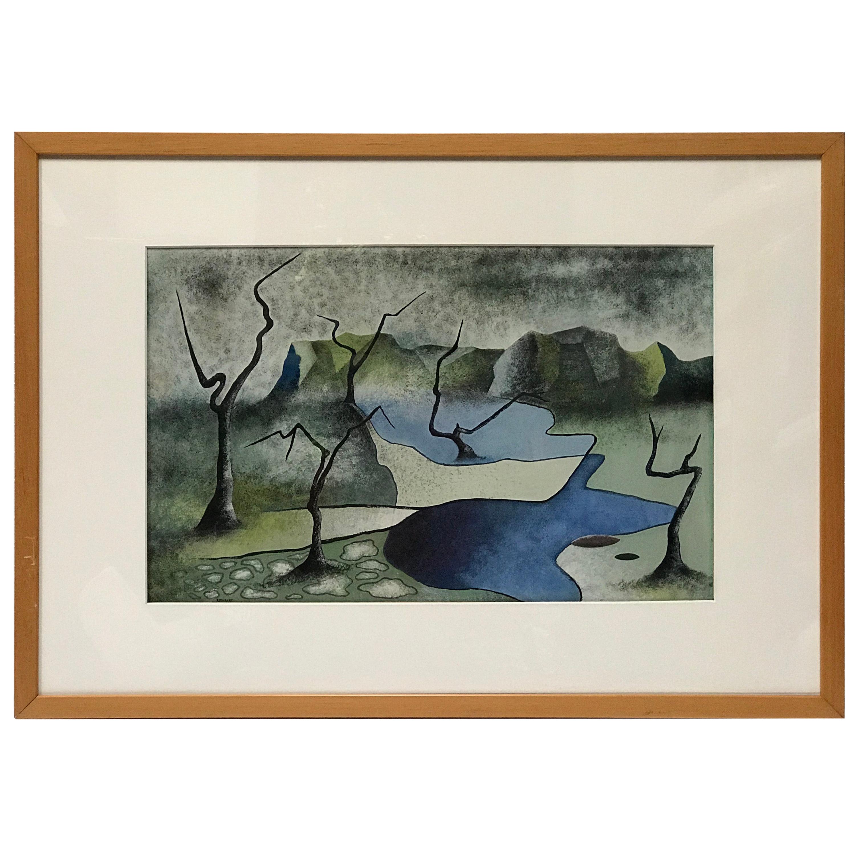 Surrealist Landscape Signed Rothbart