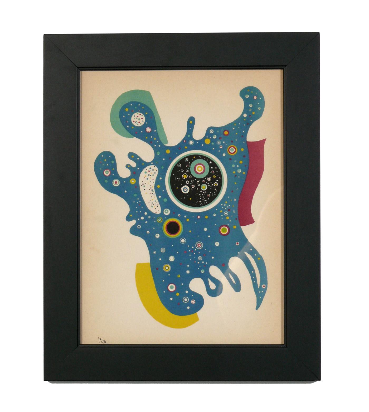 Selection of Surrealist Lithographs, by Wassily Kandinsky and Andre Masson for the limited edition 1938 portfolio Verve and printed by the famed French printer Mourlot. The one seen on the left in the first photo is entitled 