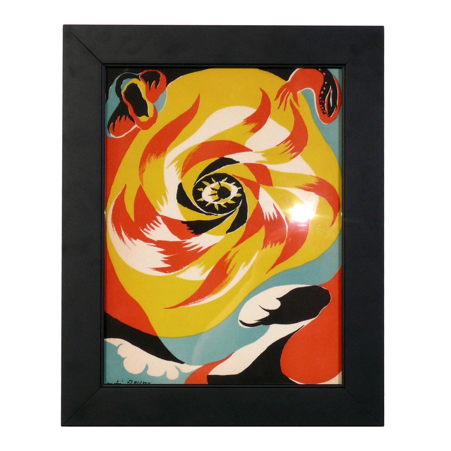 Art Deco Surrealist Lithographs by Wassily Kandinsky and Andre Masson, circa 1938 For Sale