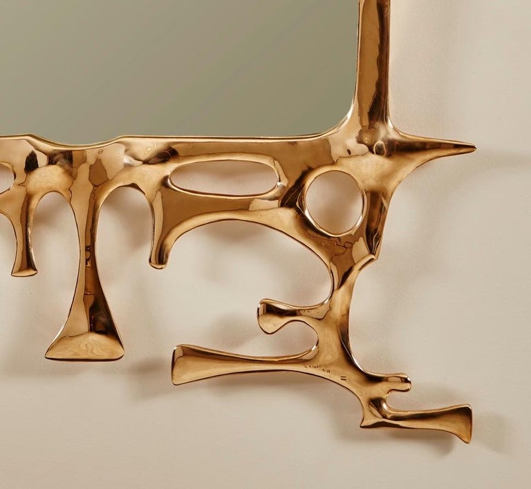French Surrealist Mirror by Victor Roman For Sale