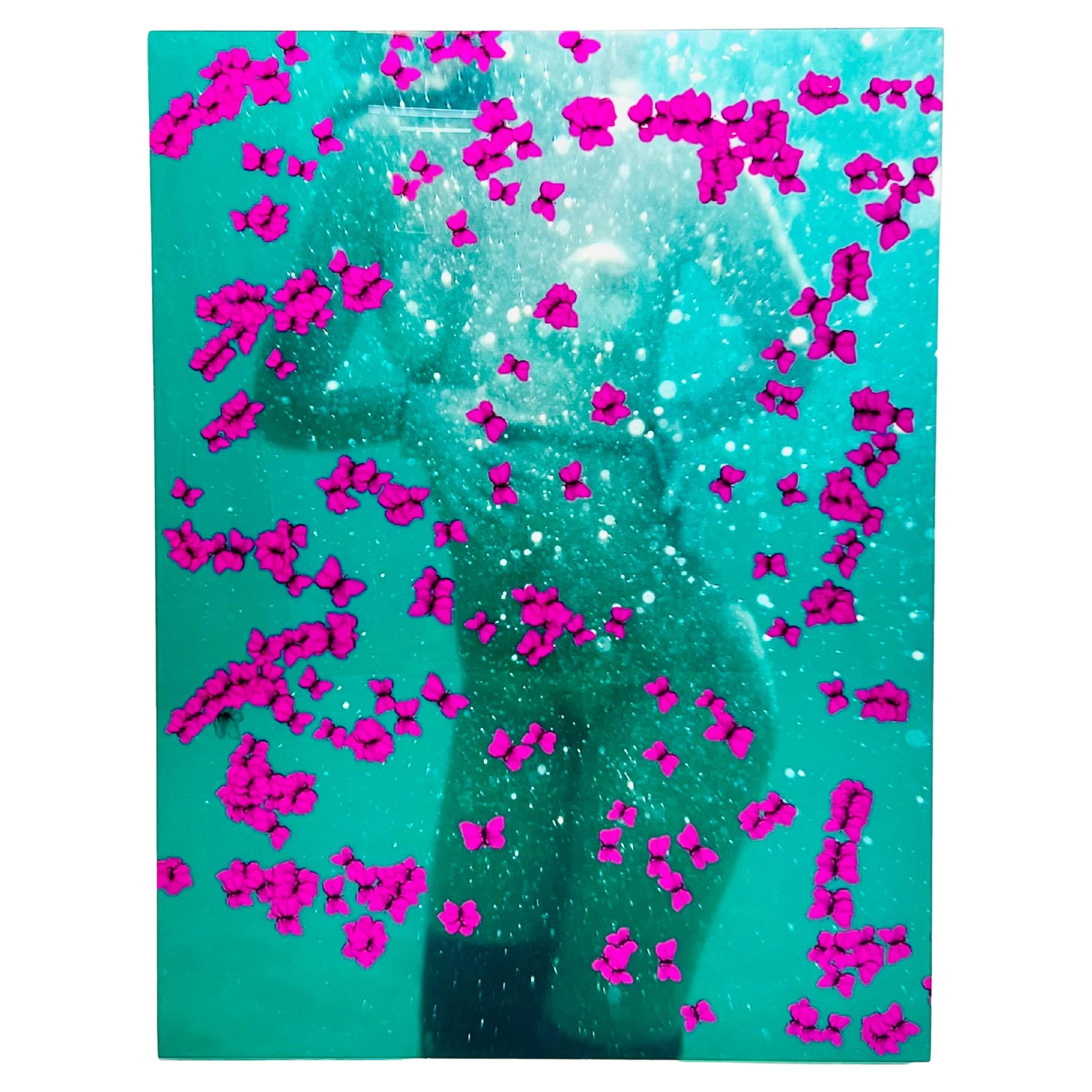 Surrealistischer Unterwasser-Akt in Mischtechnik von Maryam Ego-Aguirre im Angebot